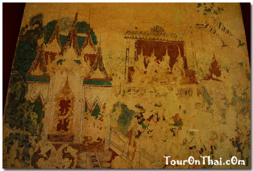 ภาพเขียนผนังโบราณในโบส์ถวัดประดู่ทรงธรรม