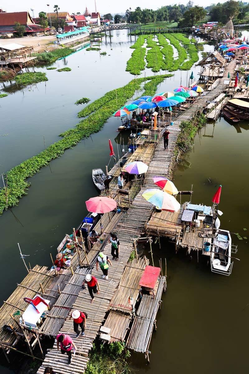 สุ่มปลายักษ์ตลาดน้ำสะพานโค้งบ้านต้นตาล